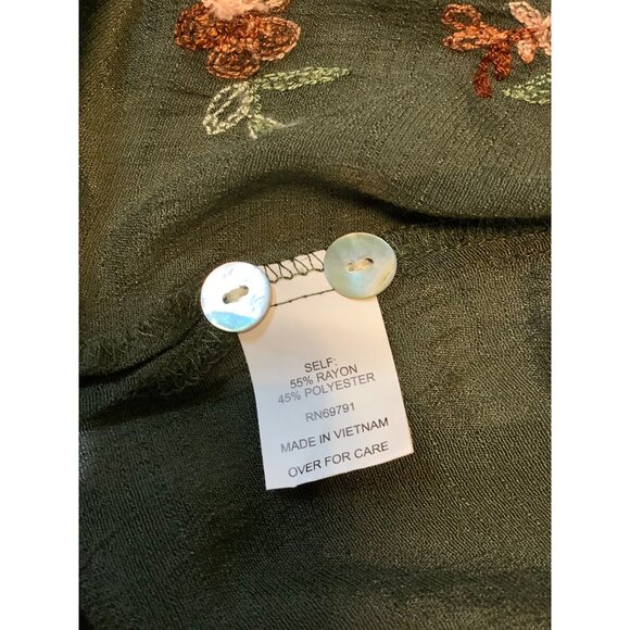 Anthropologie Fig & Flower Embroidered Boho Long Sleeve Top – Women’s Large - Picture 8 of 10